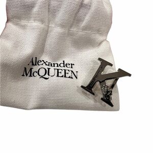 Alexander McQueen Skull Shoe Charm | Silver Metal Lace Accessory "K" with Box